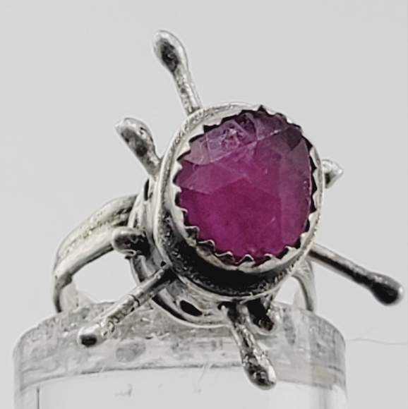 SOLD" BUT CAN MAKE IT IN UR SIZE PINK SAPPHIRE RING HANDMADE IN STERLING SILVER - Picture 3 of 6